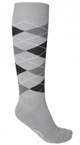 Podkolanówki York Karo szaro-czarny