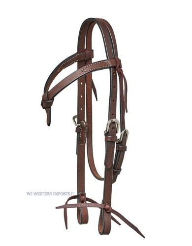 OGŁOWIE PONY KOPFSTÜCK , GEKNOTETES STIRNBAND, DUNKEL GEÖLT