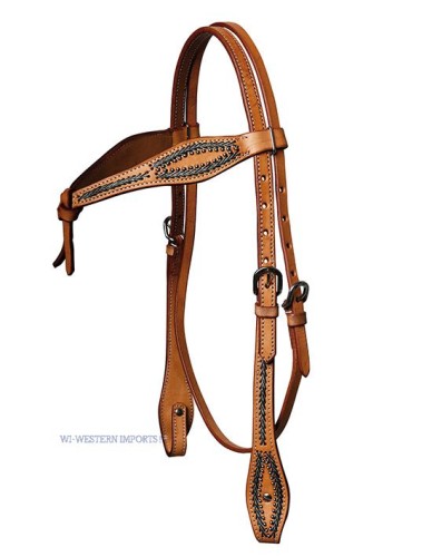 OGŁOWIE NATURAL RAWHIDE BRAIDED HEADSTALL
