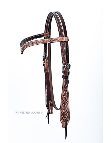 BASKET TOOLED HEADSTALL W./DOTS 
