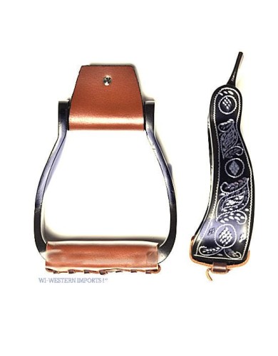 GRAVIERTE, SCHWARZE ALU-STEIGBÜGEL ASE-BK