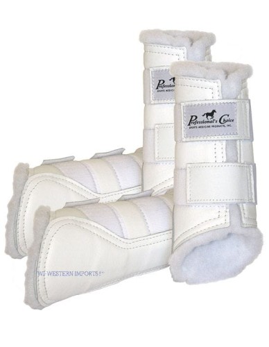 Ochraniacze skórzane Professional Choice Leather Protection boots - White 4 sztuki
