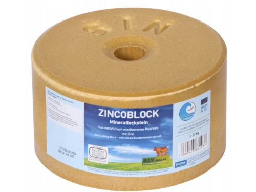 Lizawka mineralna dla koni, owiec, kóz ZINCOBLOCK z cynkiem IMIMA 3 kg