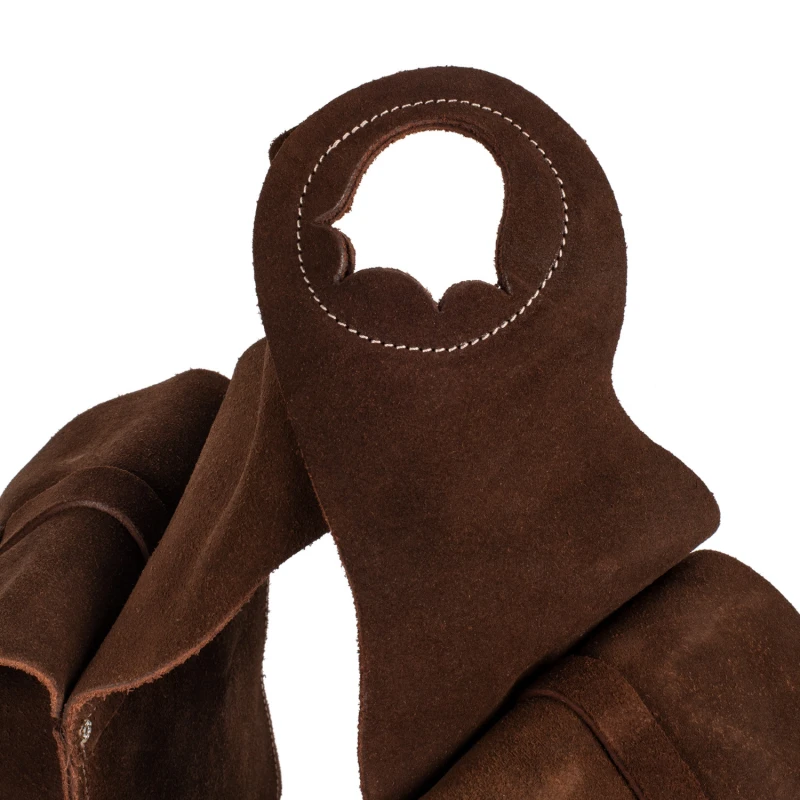FRONT SADDLEBAG IN SUEDE LEATHER, COLOR BROWN