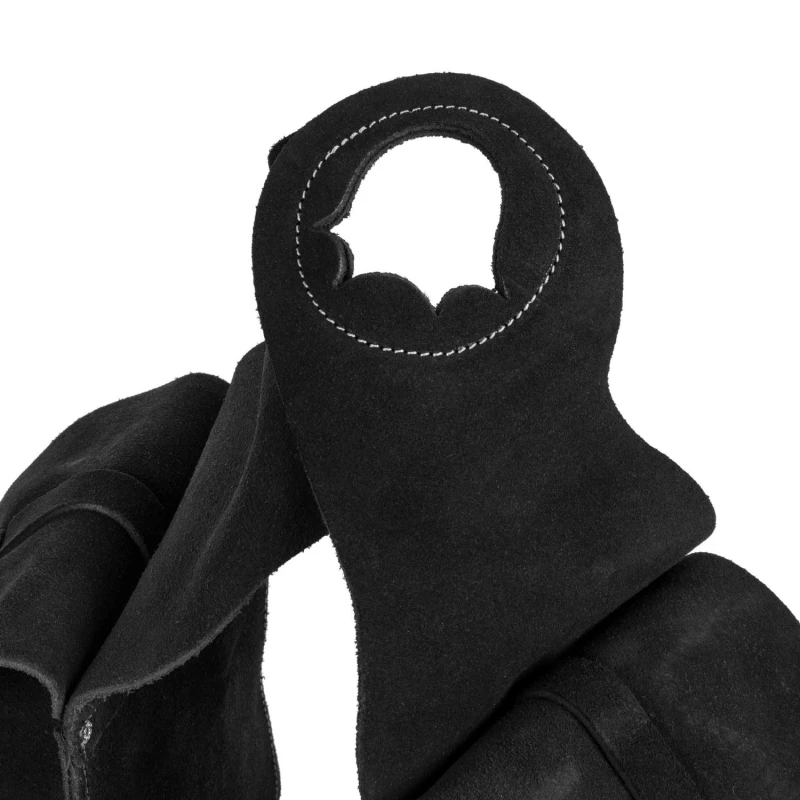 FRONT SADDLEBAG IN SUEDE LEATHER, COLOR BLACK