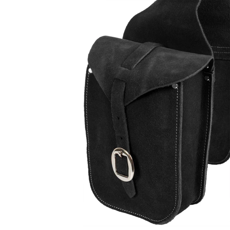 FRONT SADDLEBAG IN SUEDE LEATHER, COLOR BLACK