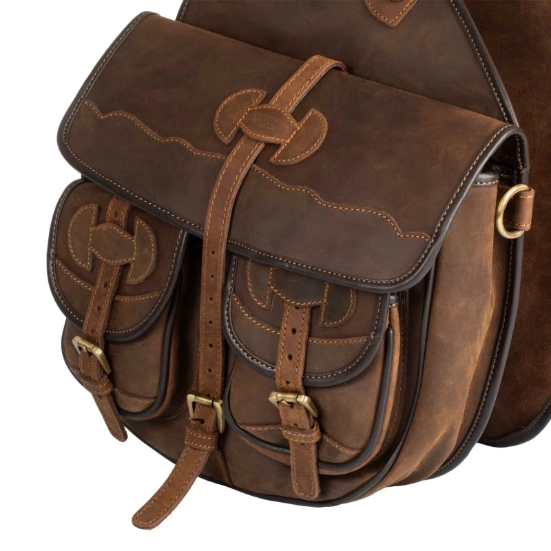 Western bag in decorated leather, ONE SIZE, COLOR DARK BROWN