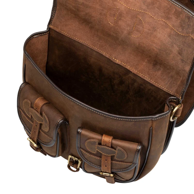 Western bag in decorated leather, ONE SIZE, COLOR DARK BROWN