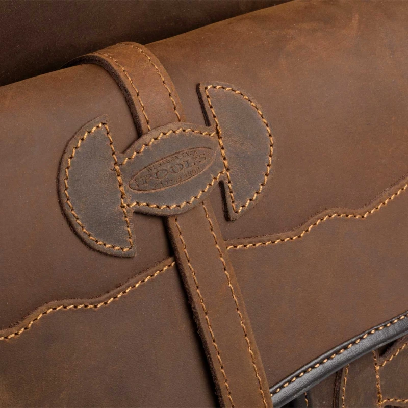 Western bag in decorated leather, ONE SIZE, COLOR DARK BROWN