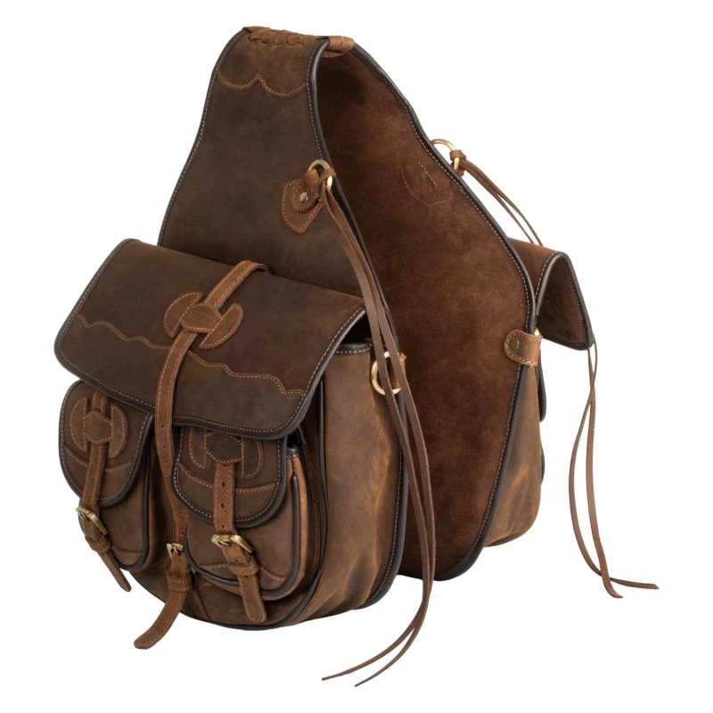 Western bag in decorated leather, ONE SIZE, COLOR DARK BROWN