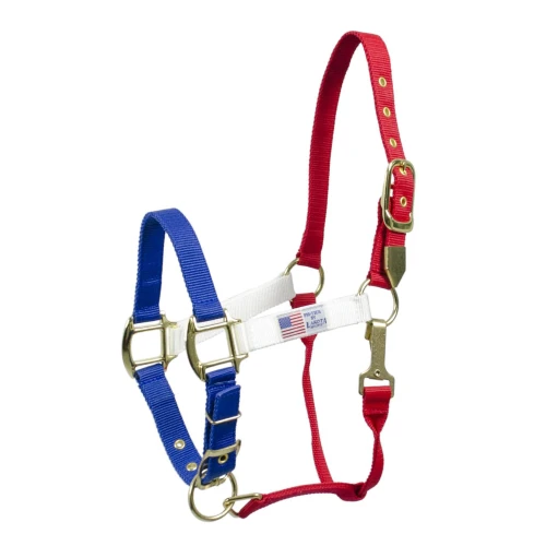 USA FLAG NYLON HALTER, SIZE M, USA FLAG