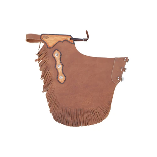 WESTERN CHAPS SMOOTH LEATHER "RODEO" MODEL, SIZE XL, COLOR BROWN