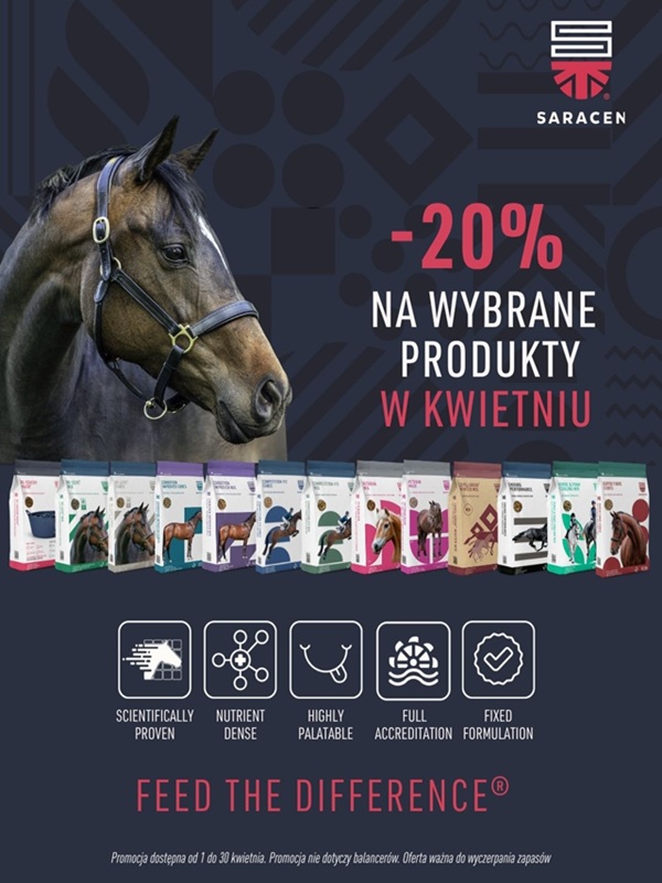 Wielka promocja na pasze SARACEN -20% Sudecki Mustang Sklep Jeździecki